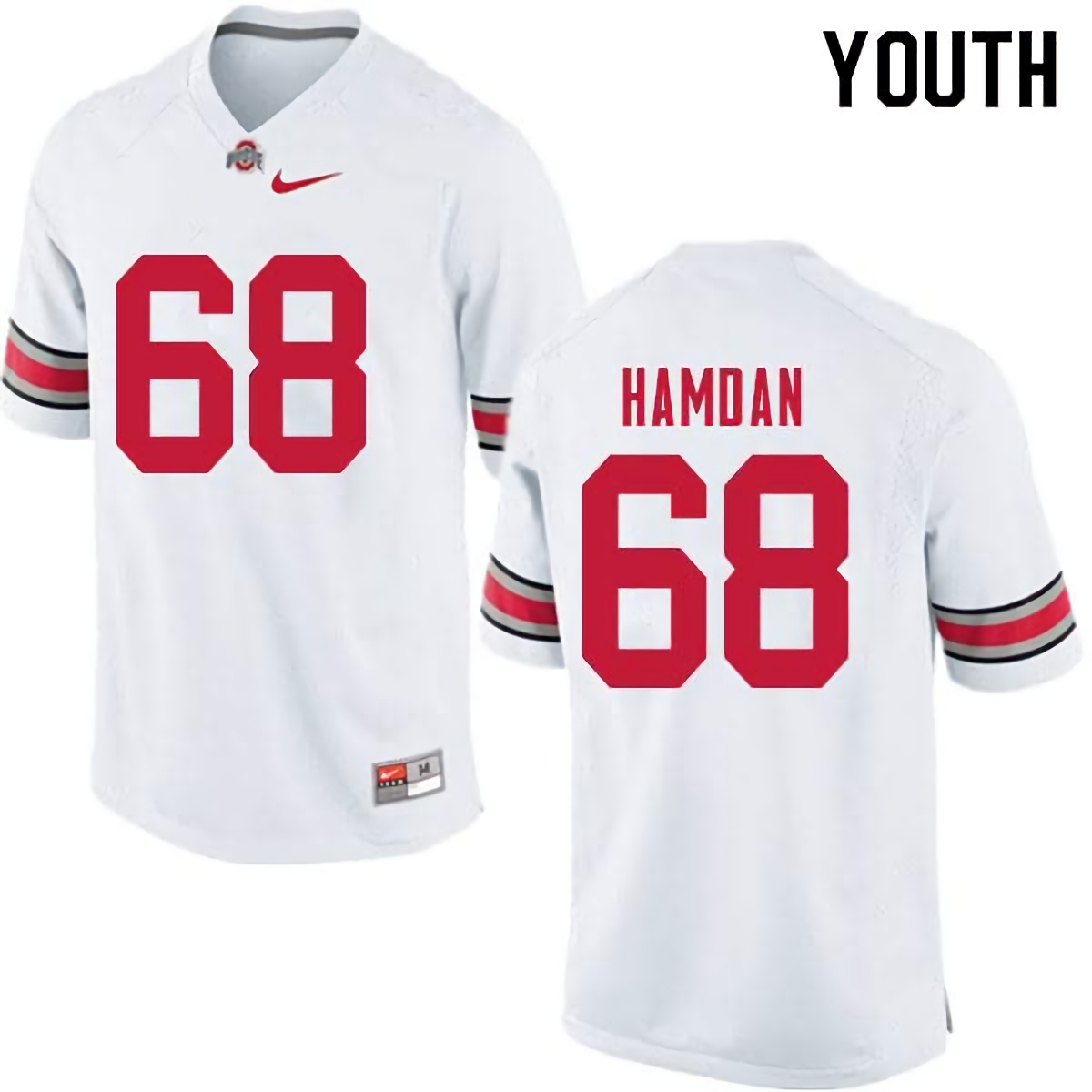 Zaid Hamdan Ohio State Buckeyes Youth NCAA #68 Nike White College Stitched Football Jersey OGI2556SX